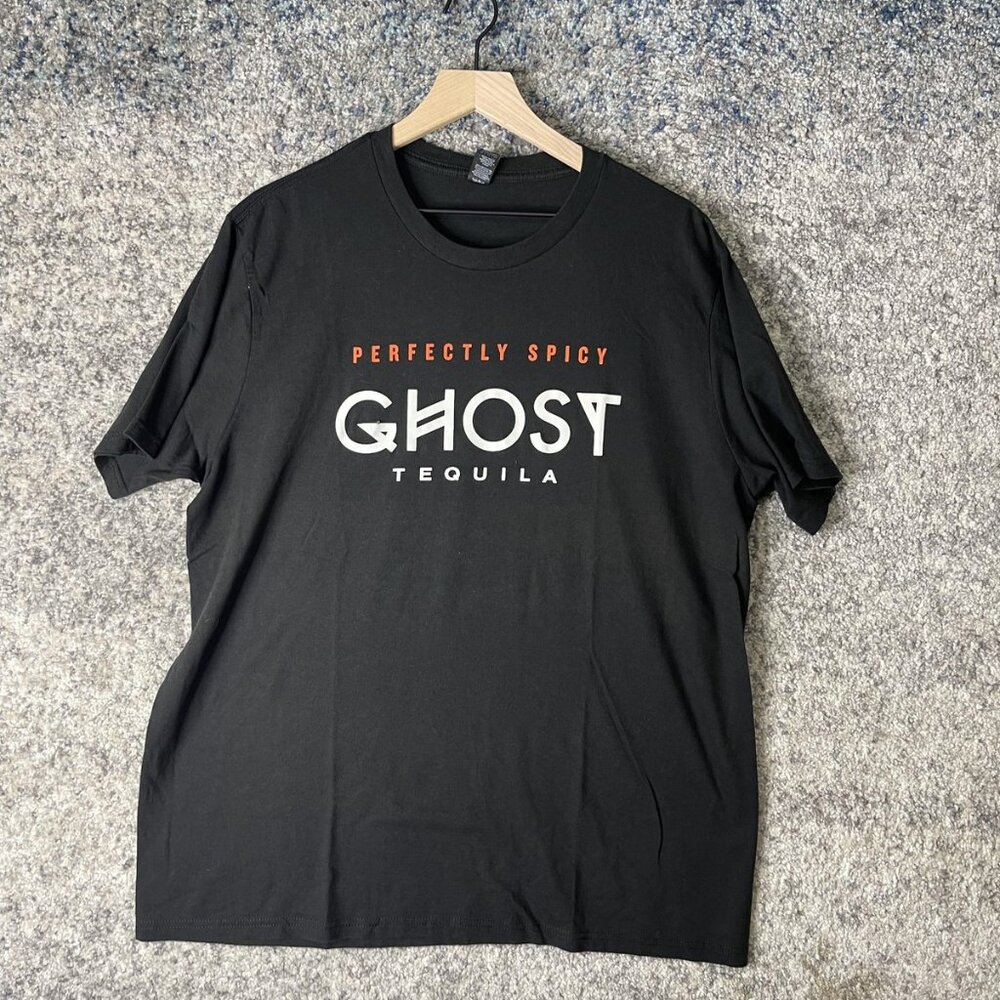 Ghost Tequila Shirt Mens Extra Large Black Perfectly Spicy‎ Graphic Advertising